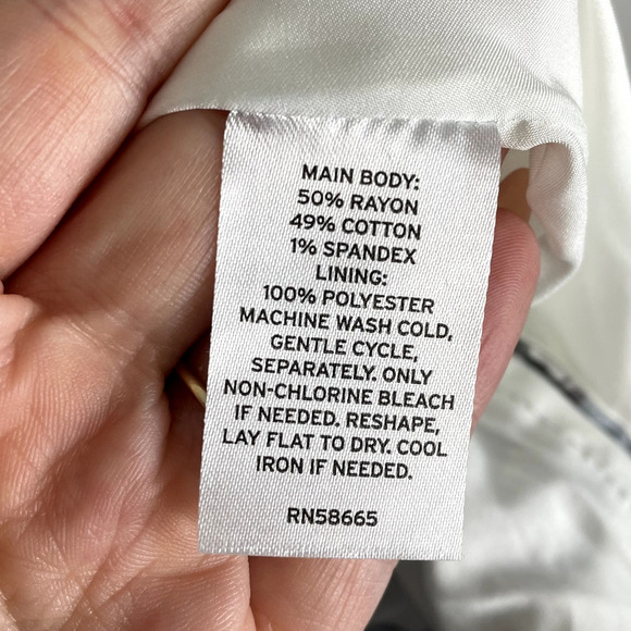 Melrose and Market Plaid Seersucker Oversized Blazer Womens M Blue White Jacket - Picture 9 of 16